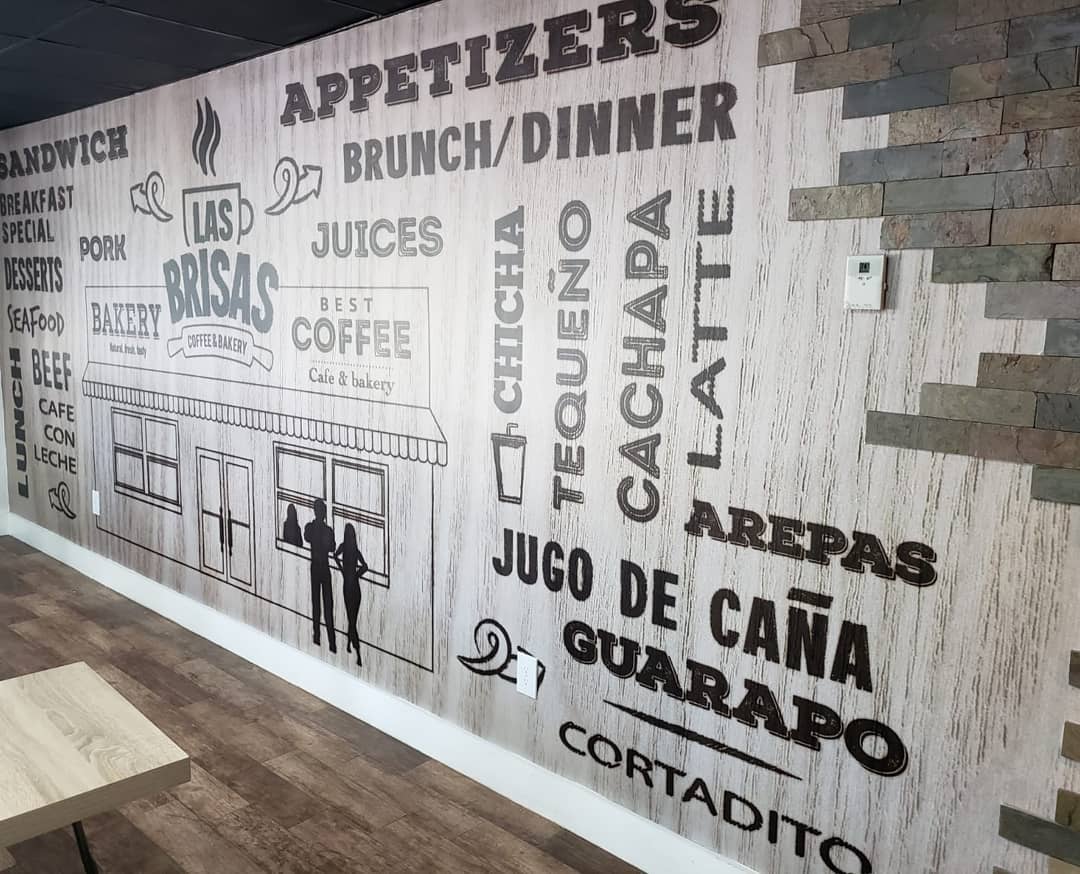 custom attractive wall graphics in a restaurant